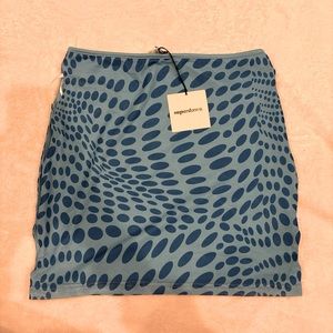 Superdown blue skirt polka dot